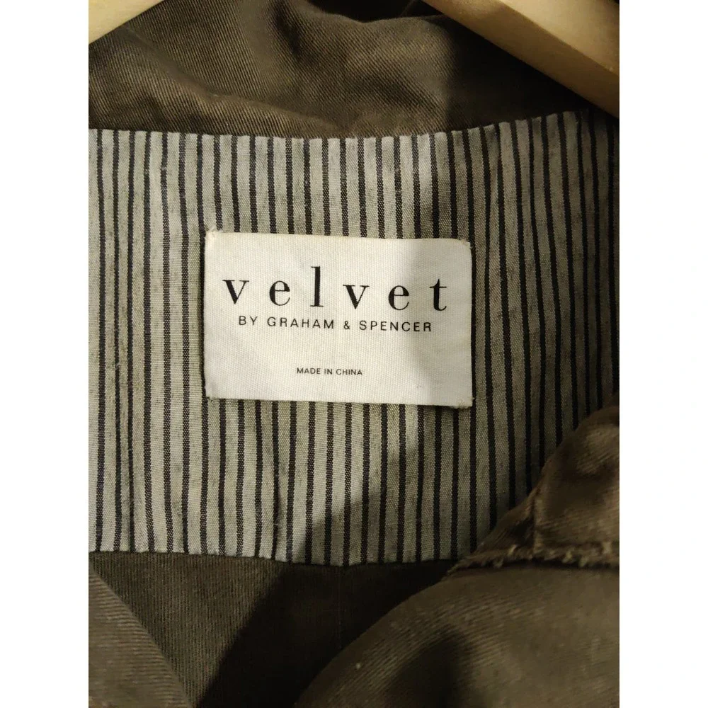 3/$20 Velvet By Graham Spencer Womens Green Fur Hoodie Full Zip Utility Vest S - Picture 11 of 12